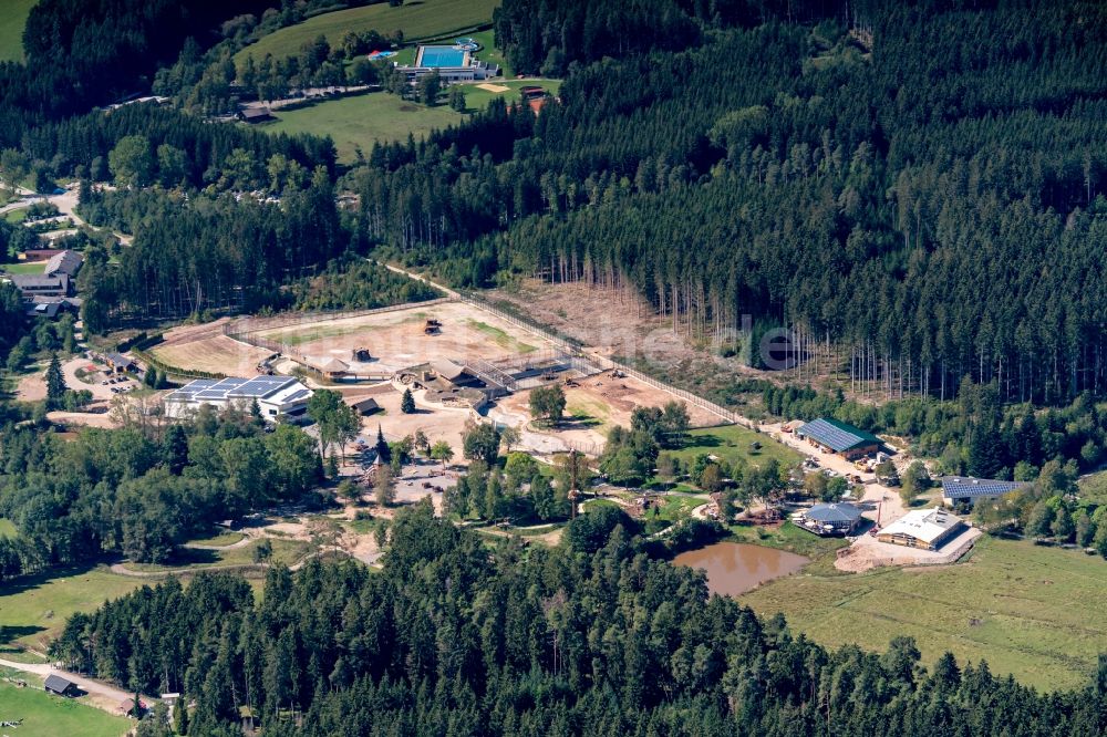 Löffingen aus der Vogelperspektive: Baustelle zum Neubau und Umbau des Wildpark Geländes tatzmania in Löffingen im Bundesland Baden-Württemberg, Deutschland