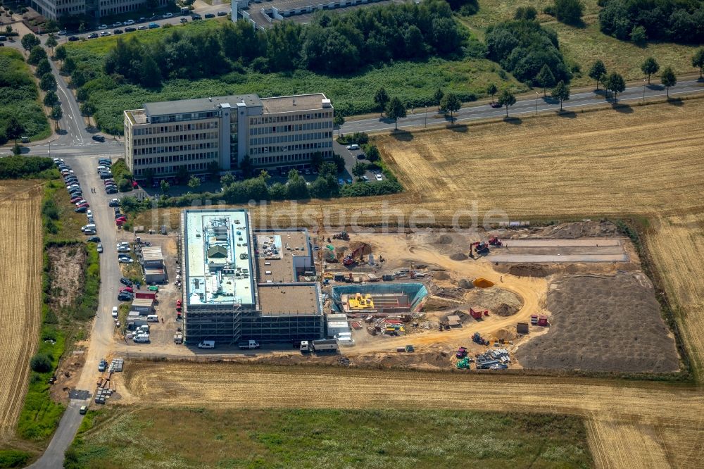 Luftaufnahme Dortmund - Baustelle zum Neubau des Unternehmens- Verwaltungsgebäude der Dr. Ausbüttel & Co. GmbH im TechnologiePark Dortmund im Bundesland Nordrhein-Westfalen, Deutschland