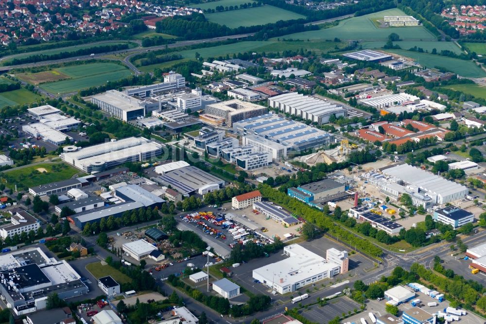 Göttingen von oben - Baustelle zum Neubau des Unternehmens- Verwaltungsgebäude Sartorius in Göttingen im Bundesland Niedersachsen, Deutschland