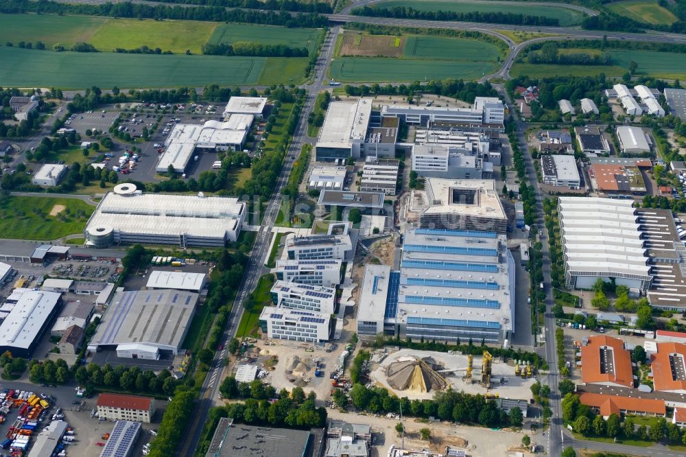 Göttingen von oben - Baustelle zum Neubau des Unternehmens- Verwaltungsgebäude Sartorius in Göttingen im Bundesland Niedersachsen, Deutschland