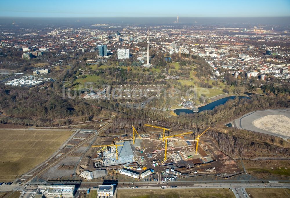 Luftbild Dortmund - Baustelle zum Neubau Unternehmenszentrale der Amprion GmbH im Ortsteil Hörde in Dortmund im Bundesland Nordrhein-Westfalen