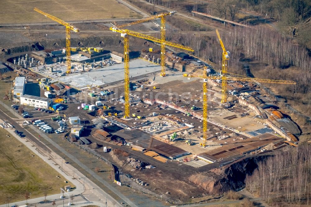 Luftaufnahme Dortmund - Baustelle zum Neubau Unternehmenszentrale der Amprion GmbH im Ortsteil Hörde in Dortmund im Bundesland Nordrhein-Westfalen