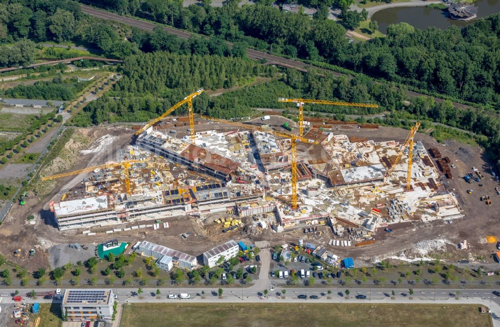 Dortmund aus der Vogelperspektive: Baustelle zum Neubau Unternehmenszentrale der Amprion GmbH im Ortsteil Hörde in Dortmund im Bundesland Nordrhein-Westfalen