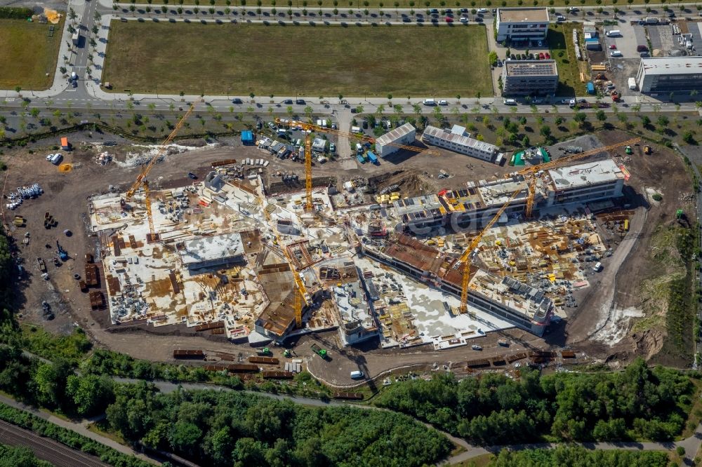 Luftaufnahme Dortmund - Baustelle zum Neubau Unternehmenszentrale der Amprion GmbH im Ortsteil Hörde in Dortmund im Bundesland Nordrhein-Westfalen