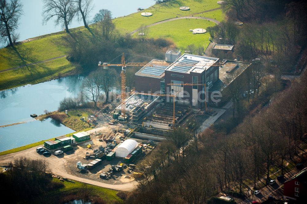 Witten von oben - Baustelle zum Neubau Wassergewinnungsanlage Ruhrtal, in Witten im Bundesland Nordrhein-Westfalen