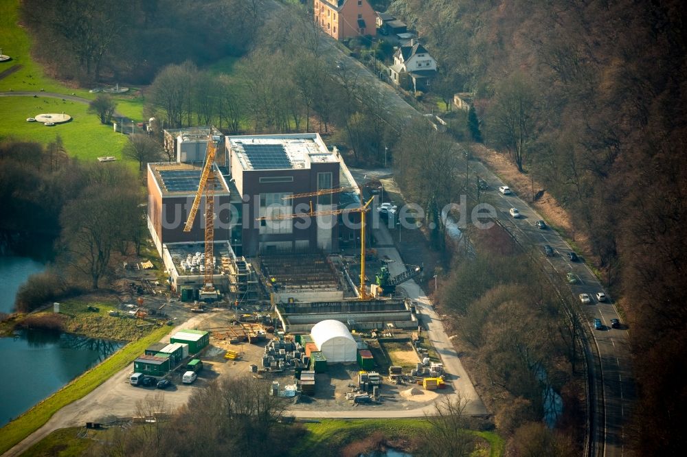 Witten aus der Vogelperspektive: Baustelle zum Neubau Wassergewinnungsanlage Ruhrtal, in Witten im Bundesland Nordrhein-Westfalen