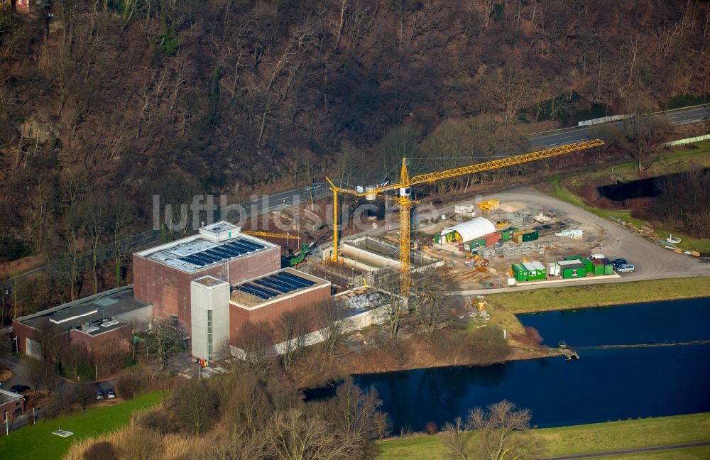 Luftbild Witten - Baustelle zum Neubau Wassergewinnungsanlage Ruhrtal, in Witten im Bundesland Nordrhein-Westfalen