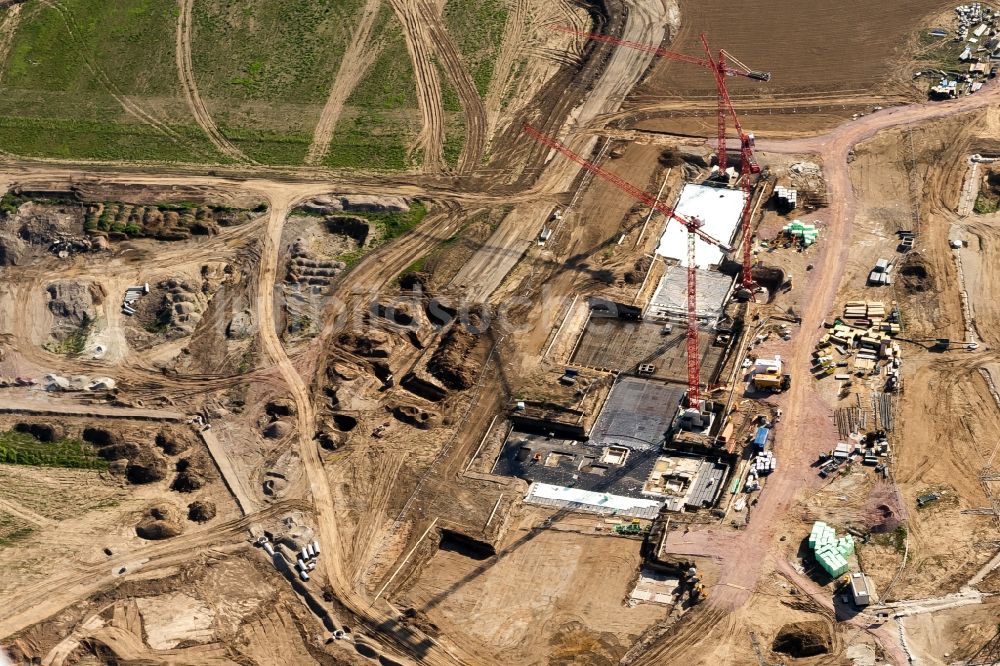 Rust aus der Vogelperspektive: Baustelle zum Neubau WASSERPARK der Freizeiteinrichtung Europa-Park in Rust im Bundesland Baden-Württemberg