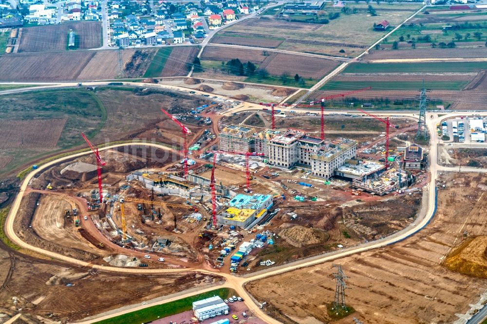 Rust aus der Vogelperspektive: Baustelle zum Neubau WASSERPARK der Freizeiteinrichtung Europa-Park in Rust im Bundesland Baden-Württemberg