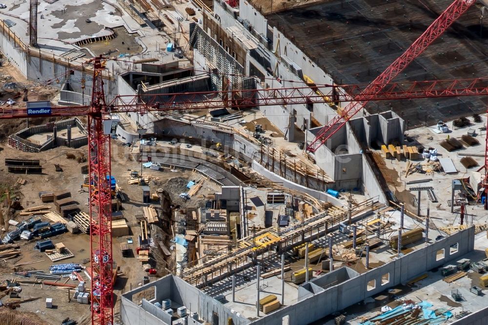 Rust aus der Vogelperspektive: Baustelle zum Neubau WASSERPARK der Freizeiteinrichtung Europa-Park in Rust im Bundesland Baden-Württemberg