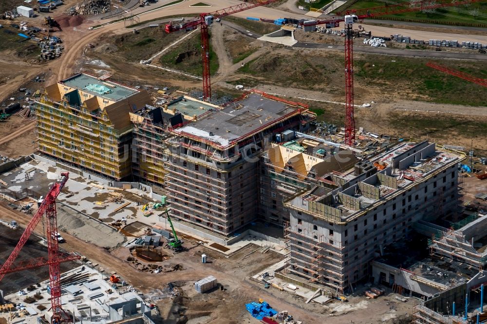 Luftbild Rust - Baustelle zum Neubau WASSERPARK der Freizeiteinrichtung Europa-Park in Rust im Bundesland Baden-Württemberg