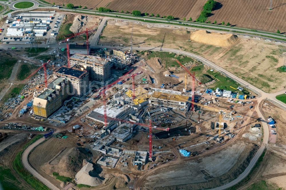 Rust von oben - Baustelle zum Neubau WASSERPARK der Freizeiteinrichtung Europa-Park in Rust im Bundesland Baden-Württemberg