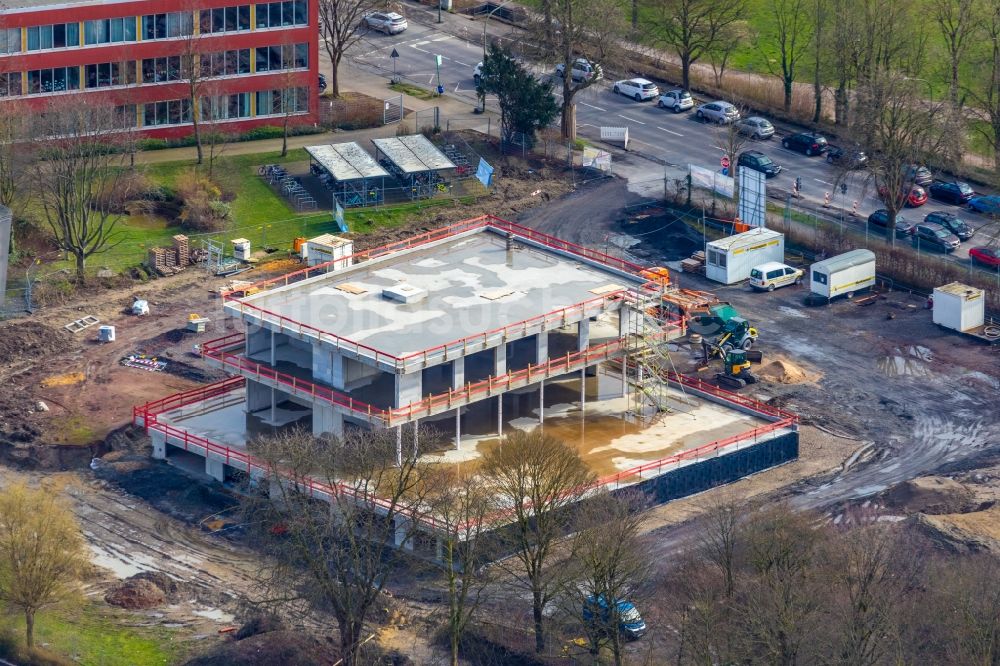 Hamm aus der Vogelperspektive: Baustelle zum Neubau eines Wassersportzentrums an der Adenauerallee im Ortsteil Heessen in Hamm im Bundesland Nordrhein-Westfalen, Deutschland