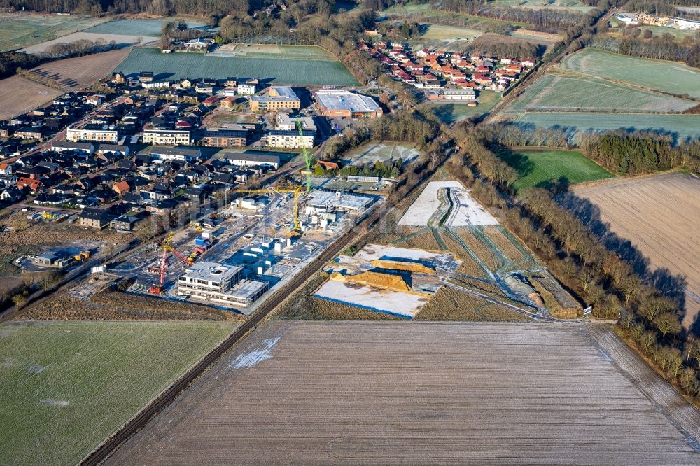 Luftbild Stade - Baustelle zum Neubau eines Weiterbildungs- und Bildungszentrums in Stade im Bundesland Niedersachsen, Deutschland