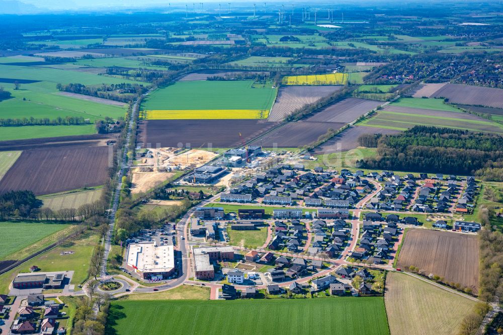 Luftbild Stade - Baustelle zum Neubau eines Weiterbildungs- und Bildungszentrums in Stade im Bundesland Niedersachsen, Deutschland