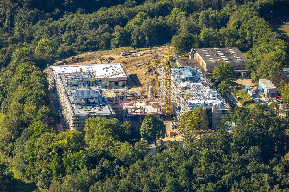 Velbert aus der Vogelperspektive: Baustelle zum Neubau eines Weiterbildungs- und Bildungszentrums in Velbert im Bundesland Nordrhein-Westfalen, Deutschland