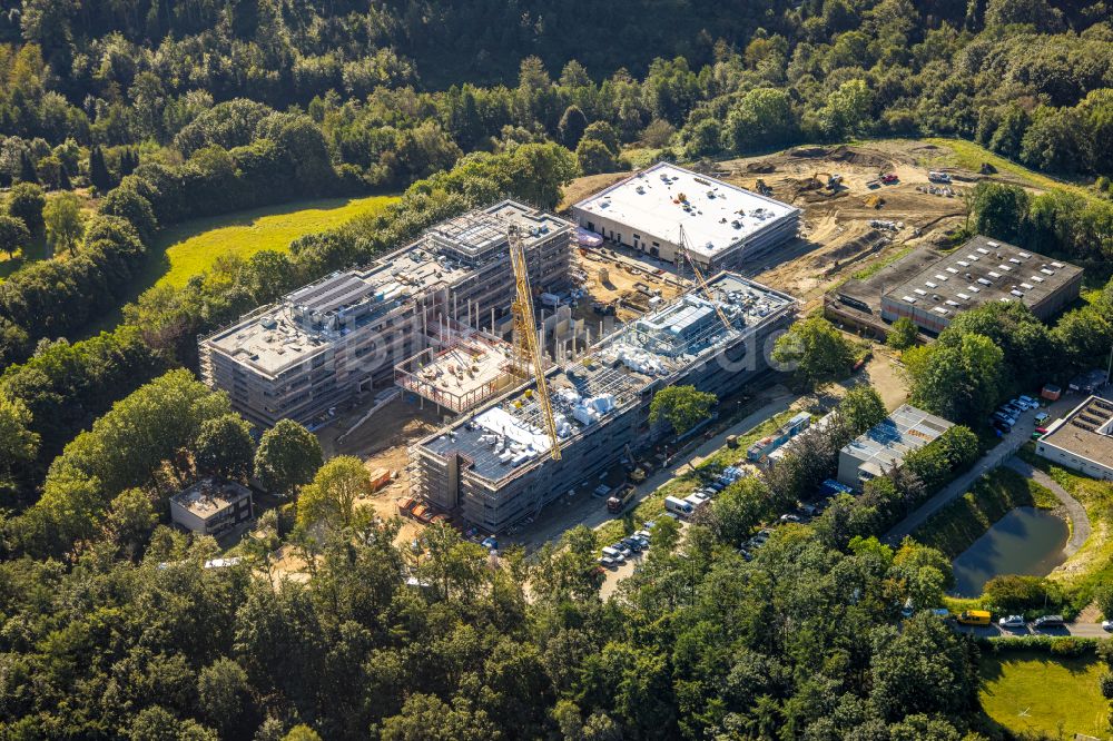 Luftaufnahme Velbert - Baustelle zum Neubau eines Weiterbildungs- und Bildungszentrums in Velbert im Bundesland Nordrhein-Westfalen, Deutschland