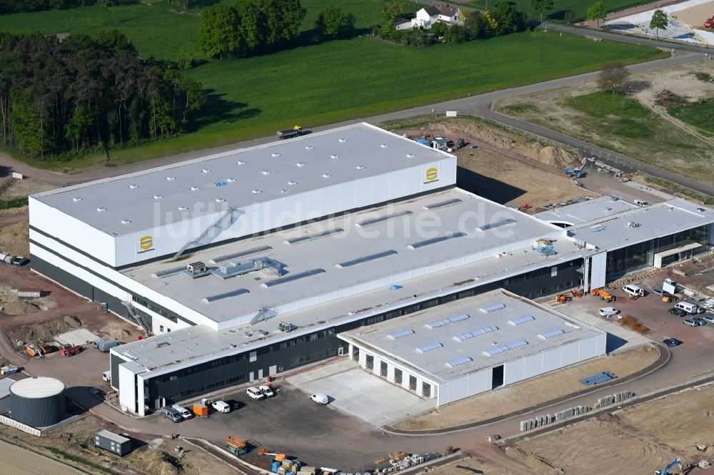 Luftbild Espelkamp - Baustelle zum Neubau eines Werks­ge­län­de der HARTING Deutschland GmbH & Co. KG in Espelkamp im Bundesland Nordrhein-Westfalen, Deutschland