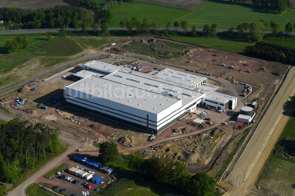 Luftbild Espelkamp - Baustelle zum Neubau eines Werks­ge­län­de der HARTING Deutschland GmbH & Co. KG in Espelkamp im Bundesland Nordrhein-Westfalen, Deutschland