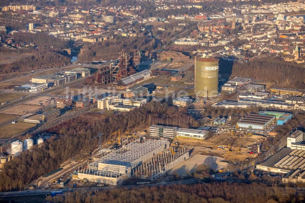 Luftbild Dortmund - Baustelle zum Neubau „ WILO Campus Dortmund “ an der Nortkirchenstraße im Ortsteil Hörde in Dortmund im Bundesland Nordrhein-Westfalen, Deutschland