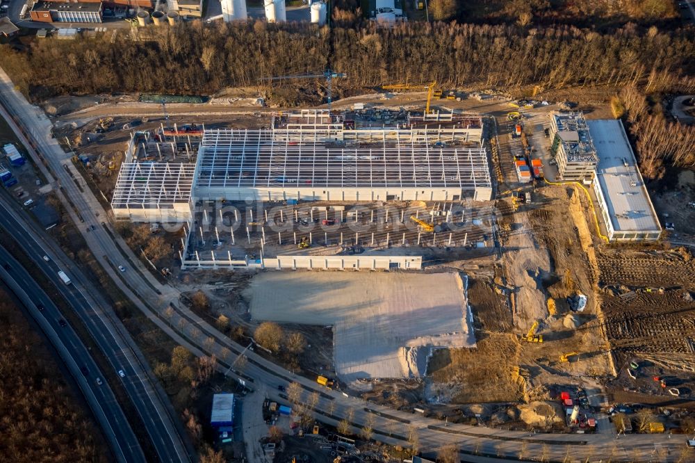 Dortmund aus der Vogelperspektive: Baustelle zum Neubau „ WILO Campus Dortmund “ an der Nortkirchenstraße im Ortsteil Hörde in Dortmund im Bundesland Nordrhein-Westfalen, Deutschland