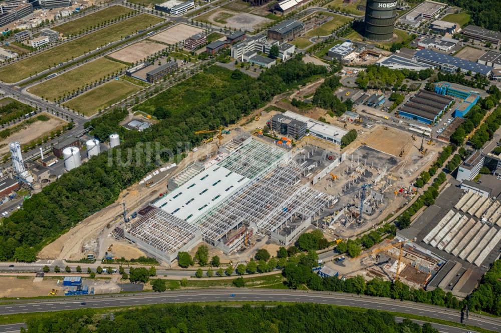 Luftaufnahme Dortmund - Baustelle zum Neubau „ WILO Campus Dortmund “ an der Nortkirchenstraße im Ortsteil Hörde in Dortmund im Bundesland Nordrhein-Westfalen, Deutschland