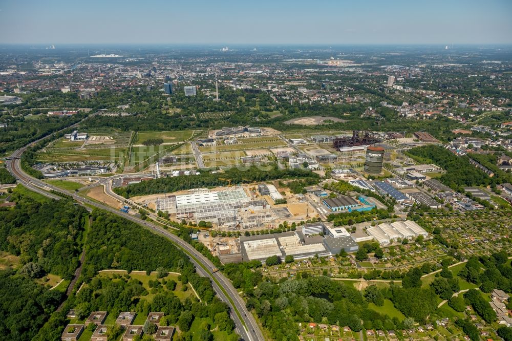 Dortmund aus der Vogelperspektive: Baustelle zum Neubau „ WILO Campus Dortmund “ an der Nortkirchenstraße im Ortsteil Hörde in Dortmund im Bundesland Nordrhein-Westfalen, Deutschland