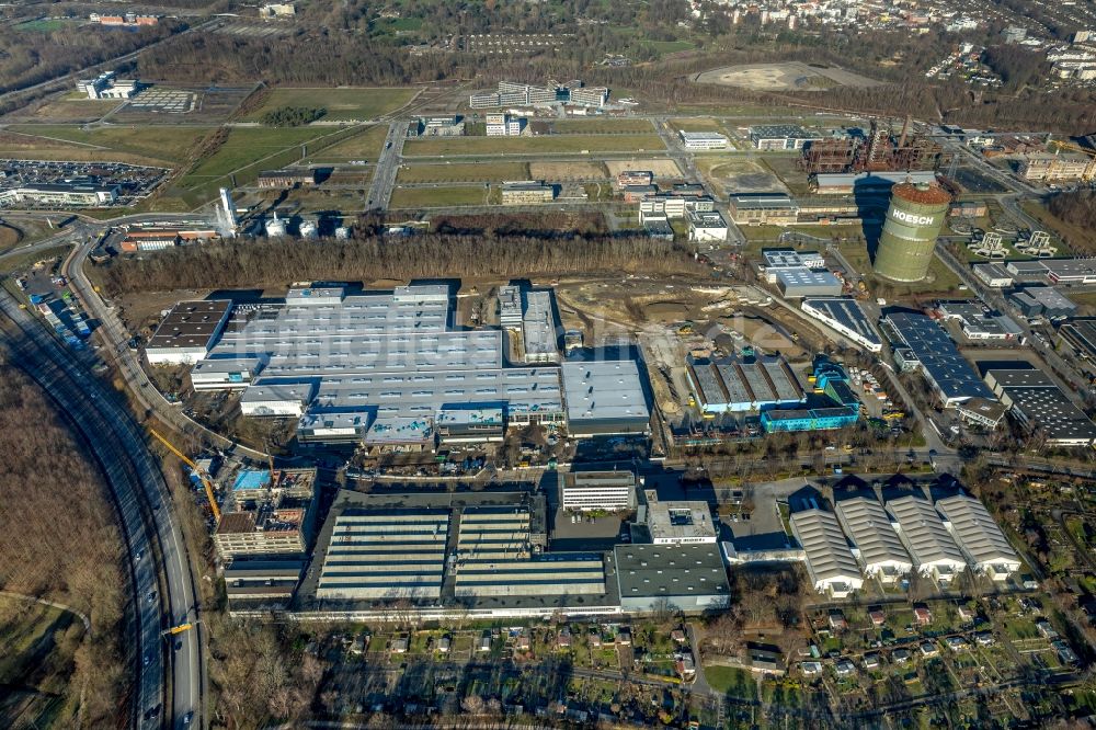 Dortmund von oben - Baustelle zum Neubau „ WILO Campus Dortmund “ im Ortsteil Hörde in Dortmund im Bundesland Nordrhein-Westfalen, Deutschland