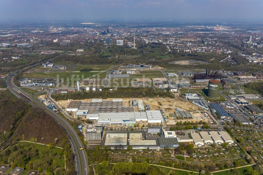 Dortmund aus der Vogelperspektive: Baustelle zum Neubau des „ WILO Campus Dortmund “ im Ortsteil Hörde in Dortmund im Bundesland Nordrhein-Westfalen, Deutschland