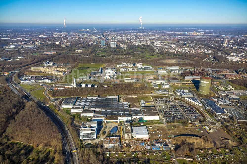 Luftaufnahme Dortmund - Baustelle zum Neubau des WILO Campus Dortmund im Ortsteil Hörde in Dortmund im Bundesland Nordrhein-Westfalen, Deutschland