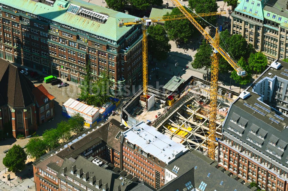 Luftaufnahme Hamburg - Baustelle zum Neubau eines Wohn- und Geschäftshauses Elisen- Palais in Hamburg, Deutschland