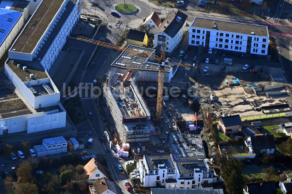 Luftbild Neumarkt in der Oberpfalz - Baustelle zum Neubau eines Wohn- und Geschäftshauses Schwarzach 7 in Neumarkt in der Oberpfalz im Bundesland Bayern, Deutschland