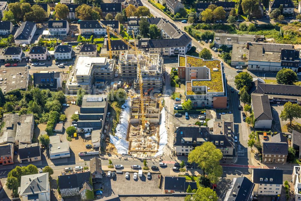 Luftbild Heiligenhaus - Baustelle zum Neubau eines Wohn- und Geschäftshauses Südringterassen in Heiligenhaus im Bundesland Nordrhein-Westfalen, Deutschland