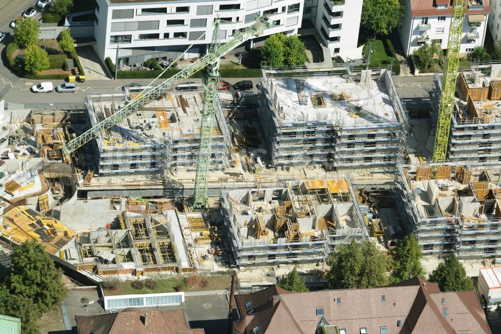 Luftbild Stuttgart - Baustelle zum Neubau eines Wohn- Stadt- Quartiers im Ortsteil Rosenberg in Stuttgart im Bundesland Baden-Württemberg