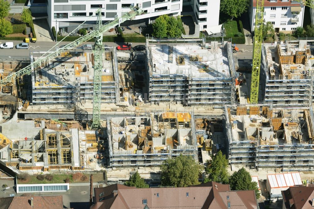 Luftaufnahme Stuttgart - Baustelle zum Neubau eines Wohn- Stadt- Quartiers im Ortsteil Rosenberg in Stuttgart im Bundesland Baden-Württemberg