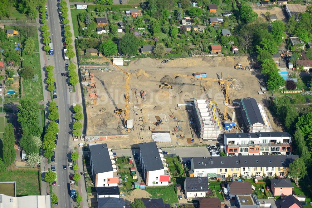 Luftaufnahme Berlin - Baustelle zum Neubau einer Wohnanlage an der Bornitzstraße in Lichtenberg in Berlin