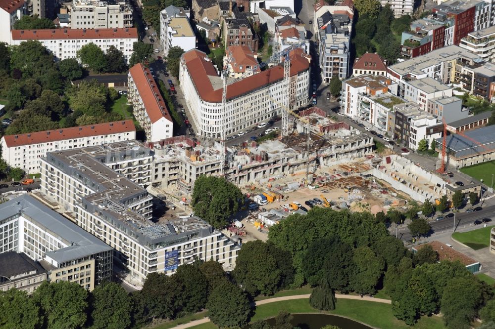 Luftbild Dresden - Baustelle zum Neubau einer Wohnanlage in Dresden im Bundesland Sachsen