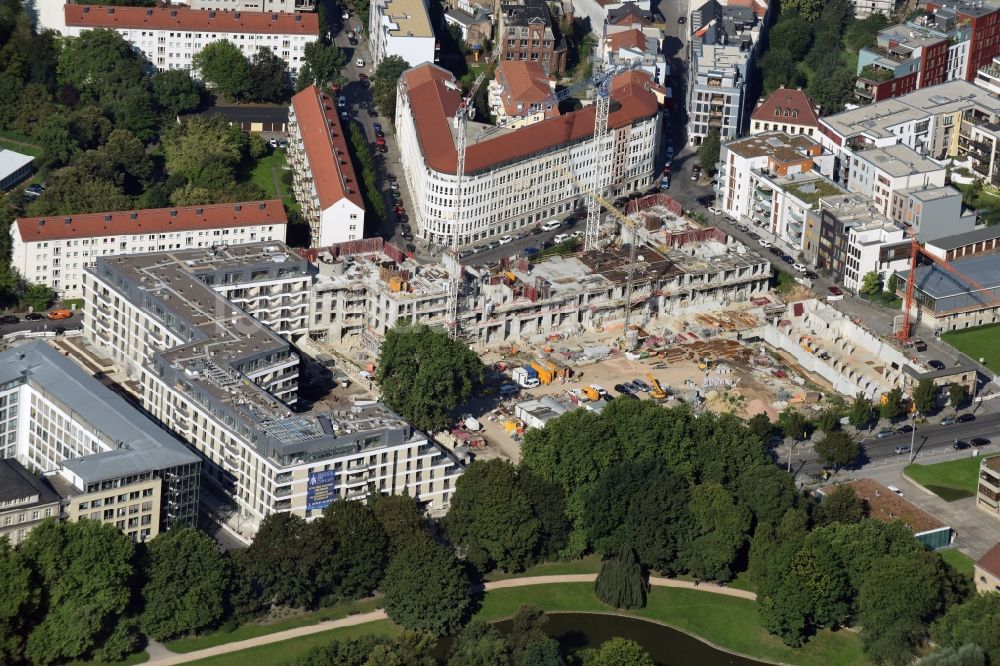 Luftaufnahme Dresden - Baustelle zum Neubau einer Wohnanlage in Dresden im Bundesland Sachsen