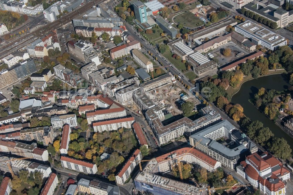 Luftbild Dresden - Baustelle zum Neubau einer Wohnanlage in Dresden im Bundesland Sachsen