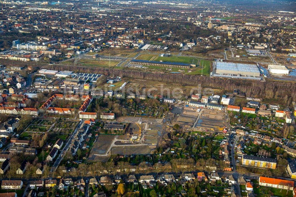 Gelsenkirchen aus der Vogelperspektive: Baustelle zum Neubau- Wohngebiet einer Einfamilienhaus- Siedlung in Gelsenkirchen im Bundesland Nordrhein-Westfalen