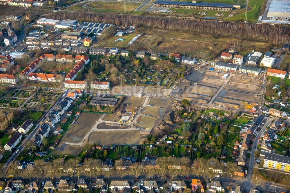 Luftbild Gelsenkirchen - Baustelle zum Neubau- Wohngebiet einer Einfamilienhaus- Siedlung in Gelsenkirchen im Bundesland Nordrhein-Westfalen