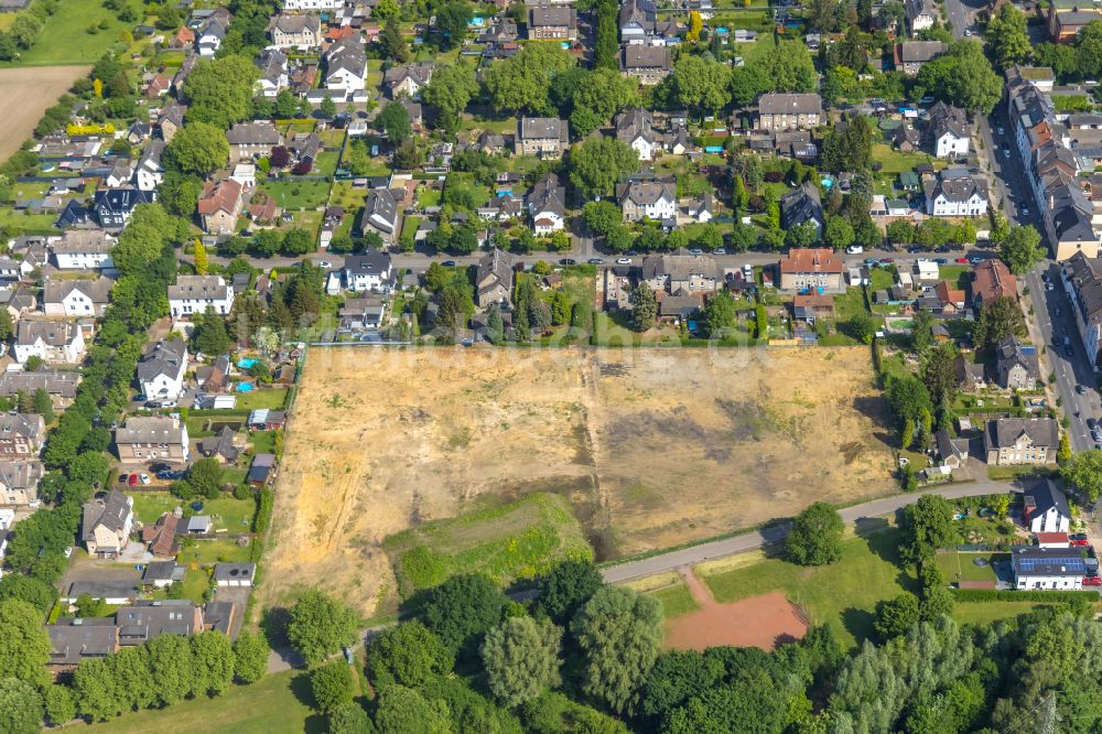 Luftbild Gladbeck - Baustelle zum Neubau- Wohngebiet einer Einfamilienhaus- Siedlung in Gladbeck im Bundesland Nordrhein-Westfalen, Deutschland