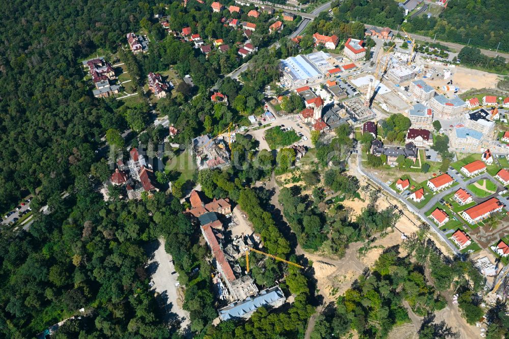 Luftbild Beelitz - Baustelle zum Neubau eines Wohngebiets Quartier Beelitz-Heilstätten in Beelitz im Bundesland Brandenburg, Deutschland