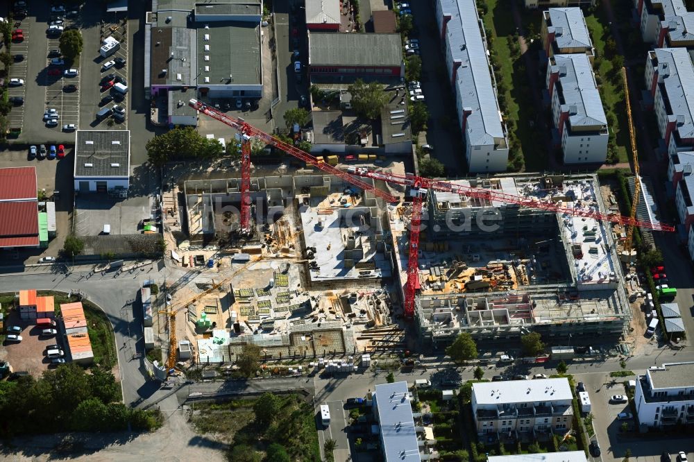 Nürnberg aus der Vogelperspektive: Baustelle zum Neubau eines Wohnhaus- Ensembles K40 im Ortsteil Maxfeld in Nürnberg im Bundesland Bayern, Deutschland