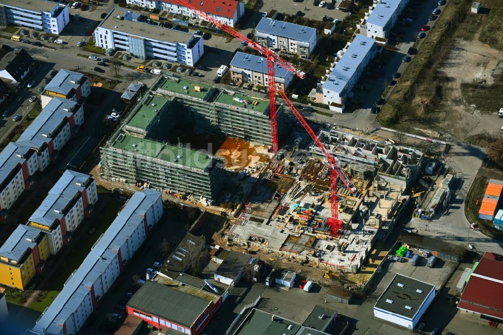 Nürnberg aus der Vogelperspektive: Baustelle zum Neubau eines Wohnhaus- Ensembles K40 im Ortsteil Maxfeld in Nürnberg im Bundesland Bayern, Deutschland