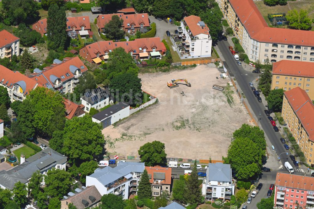 Luftbild Berlin - Baustelle zum Neubau eines Wohnhauses CÖ Berlin in Berlin, Deutschland