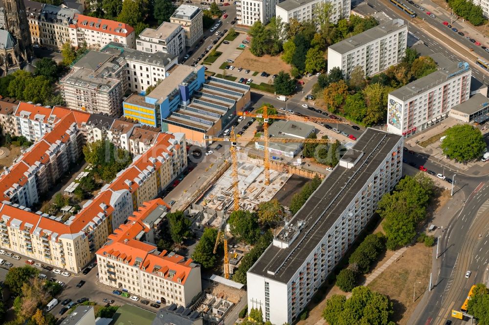 Luftbild Leipzig - Baustelle Zum Neubau Eines Wohnhauses An Der ...