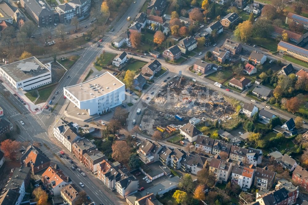 Luftbild Hamm - Baustelle zum Neubau eines Wohnhauses in Hamm im Bundesland Nordrhein-Westfalen