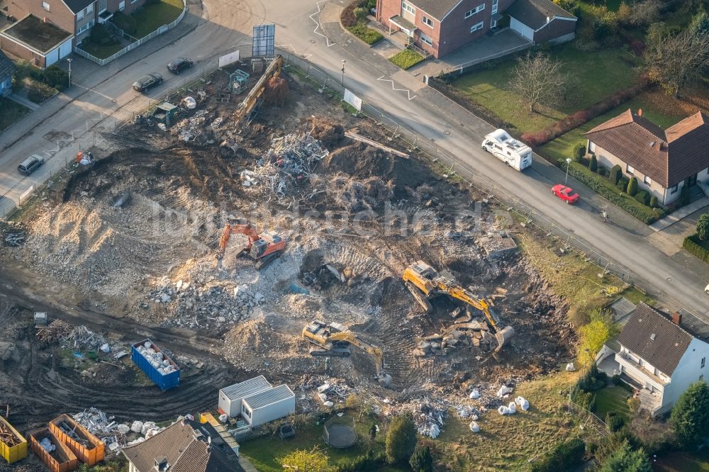 Luftaufnahme Hamm - Baustelle zum Neubau eines Wohnhauses in Hamm im Bundesland Nordrhein-Westfalen