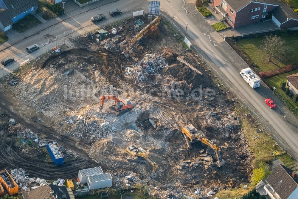 Hamm von oben - Baustelle zum Neubau eines Wohnhauses in Hamm im Bundesland Nordrhein-Westfalen